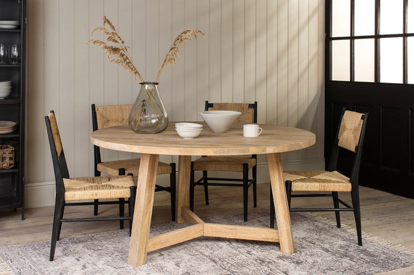Ume Mango Wood Round Dining Table HARBUR INTERIORS