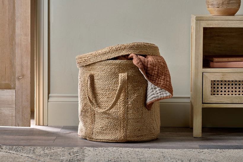 Deluu Braided Jute Laundry Basket