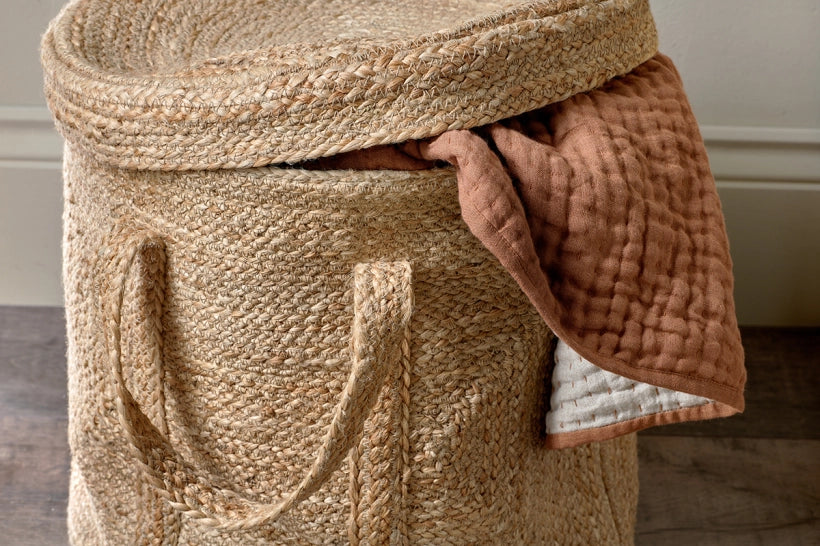Deluu Braided Jute Laundry Basket